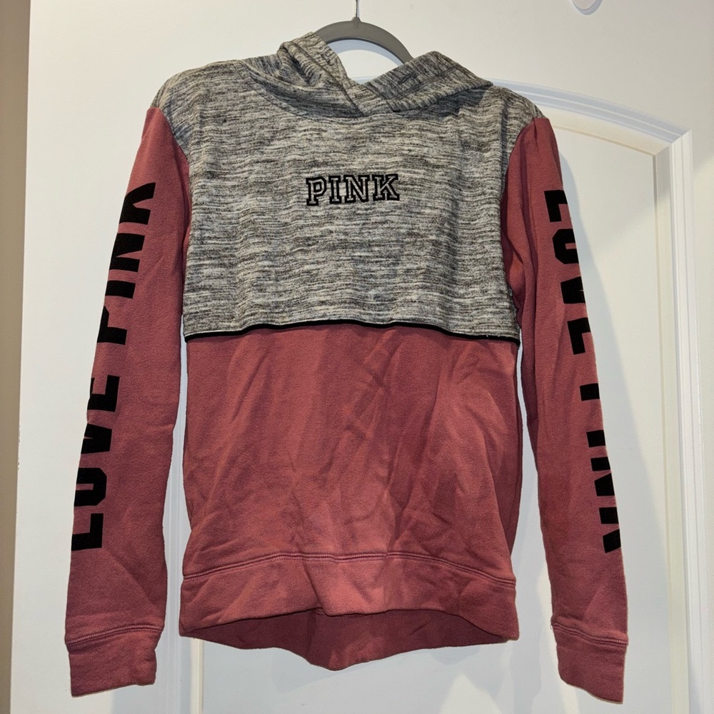 PINK Pink and Gray Hoodie